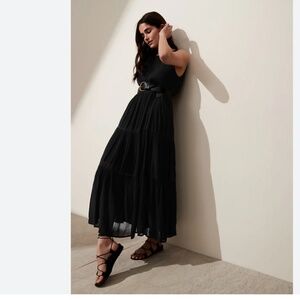 Black Tiered Maxi Dress - Banana Republic